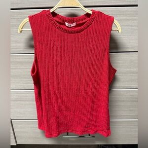 Zeagoo Vibrant Red Ribbed Tank Top